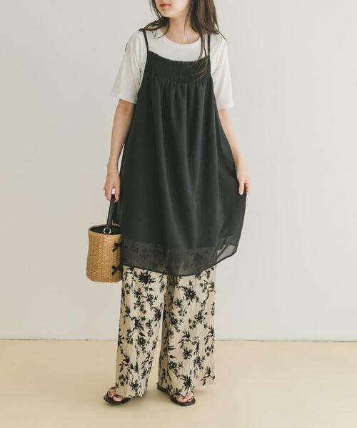 ITEMS URBANRESEARCH(アイテムズ アーバンリサーチ)の「ボイルチュニックキャミソール(チュニック・レディース・ブラック/ホワイト・FREE)」の5枚目の写真