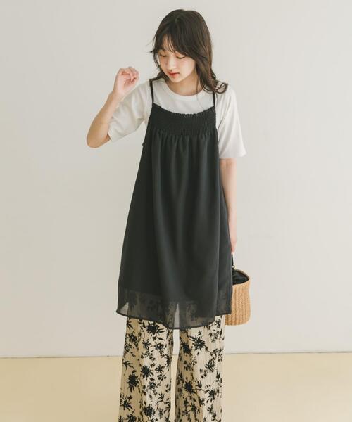 ITEMS URBANRESEARCH(アイテムズ アーバンリサーチ)の「ボイルチュニックキャミソール(チュニック・レディース・ブラック/ホワイト・FREE)」の7枚目の写真