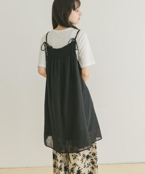 ITEMS URBANRESEARCH(アイテムズ アーバンリサーチ)の「ボイルチュニックキャミソール(チュニック・レディース・ブラック/ホワイト・FREE)」の9枚目の写真