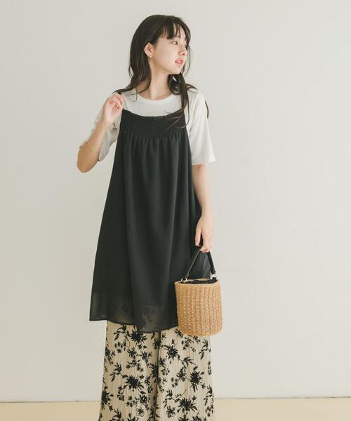 ITEMS URBANRESEARCH(アイテムズ アーバンリサーチ)の「ボイルチュニックキャミソール(チュニック・レディース・ブラック/ホワイト・FREE)」の10枚目の写真