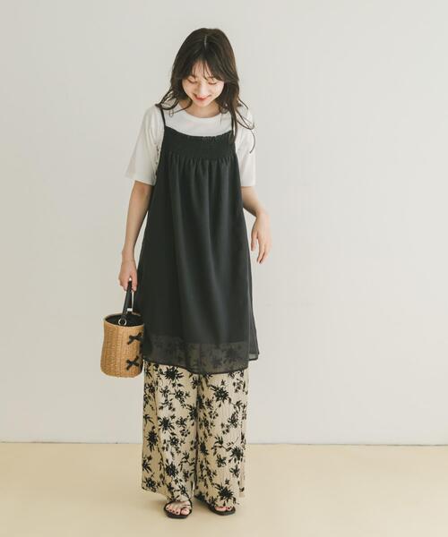 ITEMS URBANRESEARCH(アイテムズ アーバンリサーチ)の「ボイルチュニックキャミソール(チュニック・レディース・ブラック/ホワイト・FREE)」の13枚目の写真