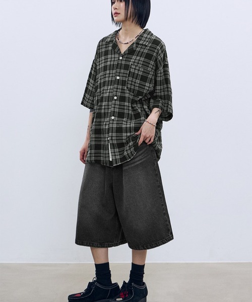 F.ILLUMINATE(フィルミネイト)の「【UNISEX】Filluminate/オープンカラーチェック半袖シャツ(シャツ/ブラウス・レディース・ブラウン/グレー・SMALL/MEDIUM/LARGE)」の11枚目の写真