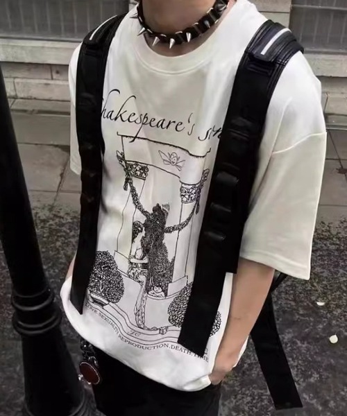 NOWLE(ノウル)の「【NOWLE】 ヴィンテージ風 アートワーク Tシャツ(Tシャツ/カットソー・メンズ・ブラック/ホワイト・LARGE/X-LARGE/MEDIUM)」の2枚目の写真
