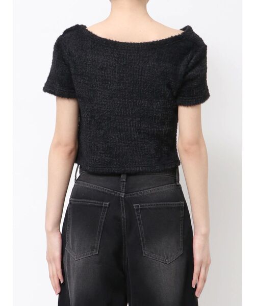 EMODA（エモダ）の「テクスチャードレープトップ（Tシャツ/カットソー・レディース・ブルー/グレー/アイボリー・FREE）」の4枚目の写真