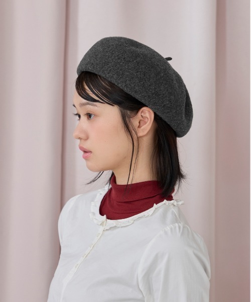 kaorinomori（カオリノモリ）の「kaorinomori オークベレー ラヴ / カオリノモリ（ハンチング/ベレー帽・レディース・ホワイト/ブラウン/レッド/ダークグレー/ライラック・M/57.5cm）」の10枚目の写真