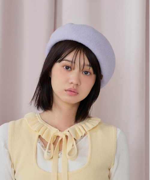 kaorinomori（カオリノモリ）の「kaorinomori オークベレー ラヴ / カオリノモリ（ハンチング/ベレー帽・レディース・ホワイト/ブラウン/レッド/ダークグレー/ライラック・M/57.5cm）」の18枚目の写真