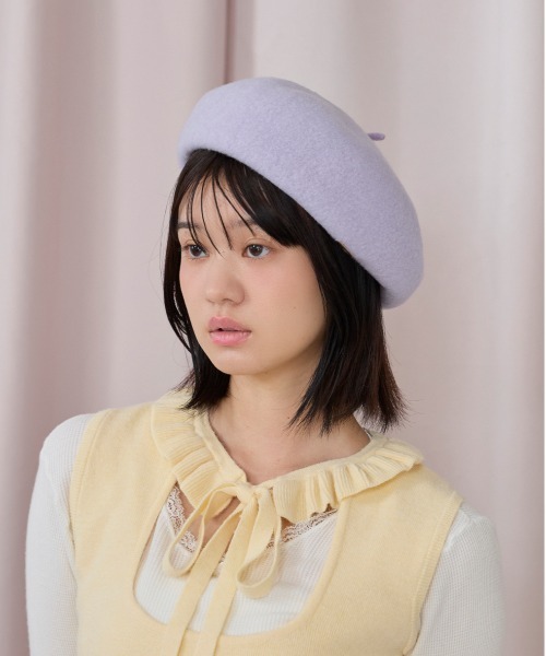 kaorinomori（カオリノモリ）の「kaorinomori オークベレー ラヴ / カオリノモリ（ハンチング/ベレー帽・レディース・ホワイト/ブラウン/レッド/ダークグレー/ライラック・M/57.5cm）」の19枚目の写真