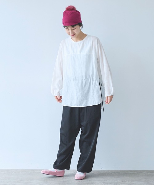 yuni（ユニ　）の「△recycled cotton チュニックブラウス（シャツ/ブラウス・レディース・ホワイト/ブラック・FREE）」の6枚目の写真