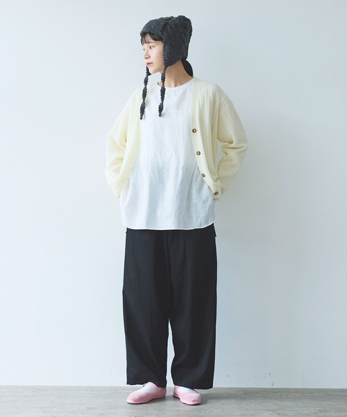 yuni（ユニ　）の「△recycled cotton チュニックブラウス（シャツ/ブラウス・レディース・ホワイト/ブラック・FREE）」の3枚目の写真