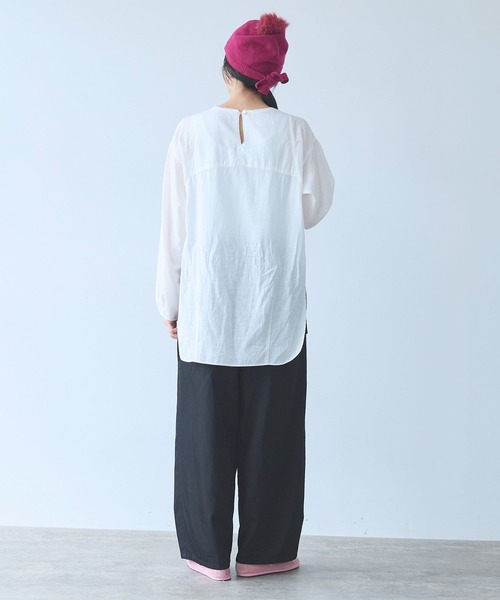 yuni（ユニ　）の「△recycled cotton チュニックブラウス（シャツ/ブラウス・レディース・ホワイト/ブラック・FREE）」の9枚目の写真