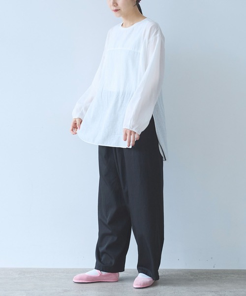 yuni（ユニ　）の「△recycled cotton チュニックブラウス（シャツ/ブラウス・レディース・ホワイト/ブラック・FREE）」の7枚目の写真