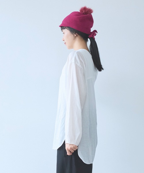 yuni（ユニ　）の「△recycled cotton チュニックブラウス（シャツ/ブラウス・レディース・ホワイト/ブラック・FREE）」の10枚目の写真