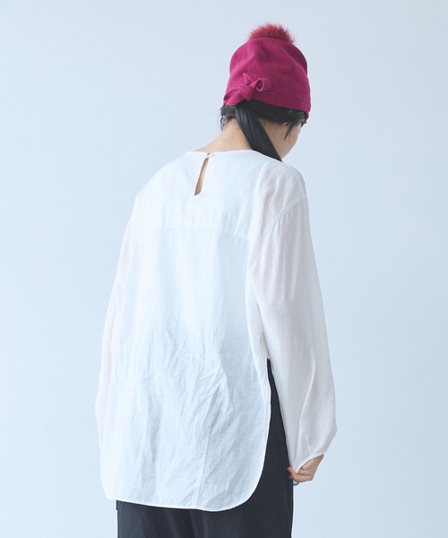 yuni（ユニ　）の「△recycled cotton チュニックブラウス（シャツ/ブラウス・レディース・ホワイト/ブラック・FREE）」の11枚目の写真