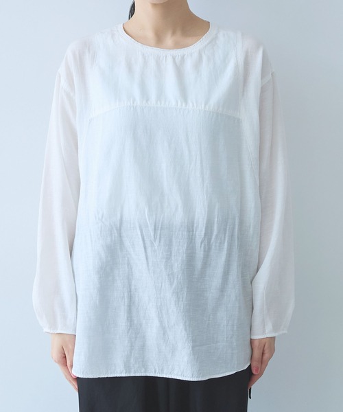 yuni（ユニ　）の「△recycled cotton チュニックブラウス（シャツ/ブラウス・レディース・ホワイト/ブラック・FREE）」の12枚目の写真