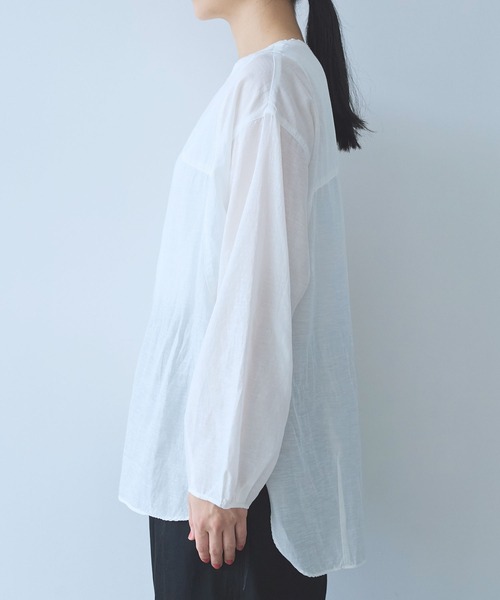 yuni（ユニ　）の「△recycled cotton チュニックブラウス（シャツ/ブラウス・レディース・ホワイト/ブラック・FREE）」の13枚目の写真