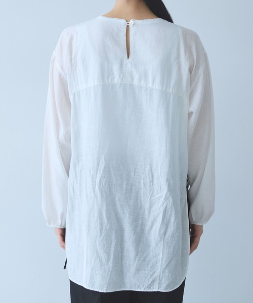 yuni（ユニ　）の「△recycled cotton チュニックブラウス（シャツ/ブラウス・レディース・ホワイト/ブラック・FREE）」の14枚目の写真