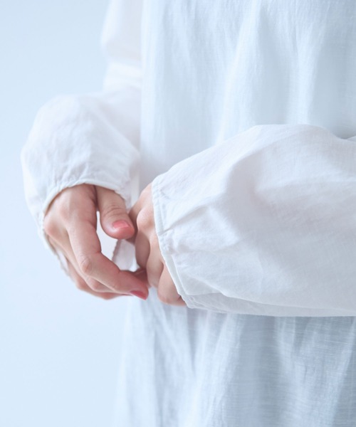 yuni（ユニ　）の「△recycled cotton チュニックブラウス（シャツ/ブラウス・レディース・ホワイト/ブラック・FREE）」の18枚目の写真