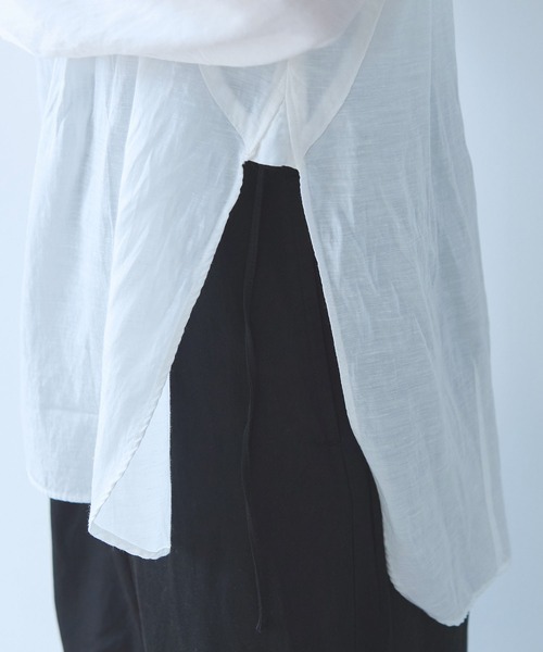 yuni（ユニ　）の「△recycled cotton チュニックブラウス（シャツ/ブラウス・レディース・ホワイト/ブラック・FREE）」の19枚目の写真