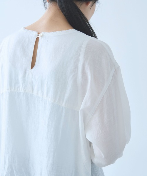 yuni（ユニ　）の「△recycled cotton チュニックブラウス（シャツ/ブラウス・レディース・ホワイト/ブラック・FREE）」の20枚目の写真