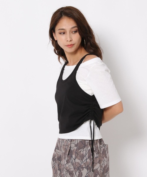 HEREIAM(ヘレイアム)の「【HEREIAM】吸水速乾/バイカラーツインプルオーバー(Tシャツ/カットソー・レディース・ブラック/ホワイト・FREE)」の6枚目の写真