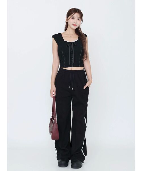 EATME（イートミー）の「バレエリボンノースリーブ（Tシャツ/カットソー・レディース・ピンク/グレー/アイボリー/ブラック・FREE）」の19枚目の写真