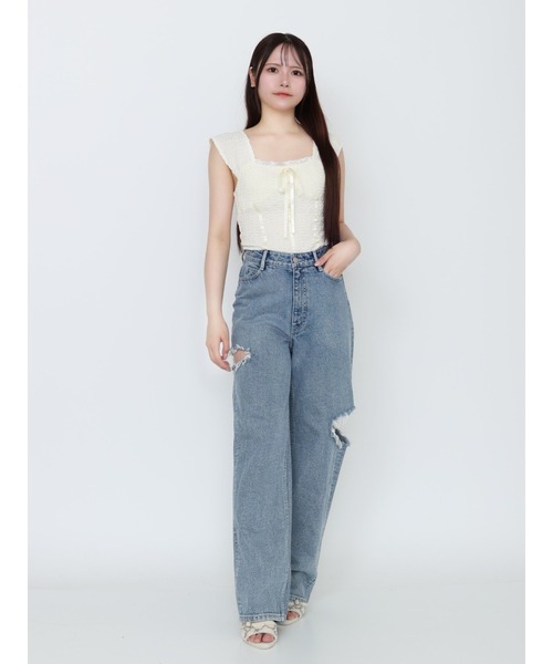 EATME（イートミー）の「バレエリボンノースリーブ（Tシャツ/カットソー・レディース・ピンク/グレー/アイボリー/ブラック・FREE）」の11枚目の写真