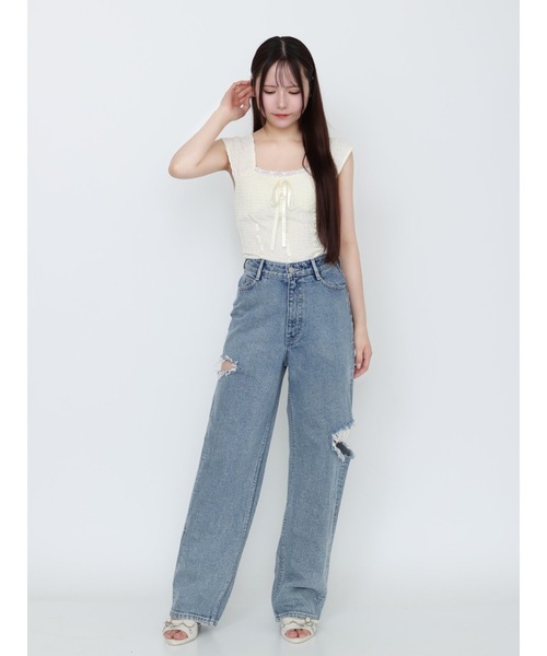 EATME（イートミー）の「バレエリボンノースリーブ（Tシャツ/カットソー・レディース・ピンク/グレー/アイボリー/ブラック・FREE）」の12枚目の写真