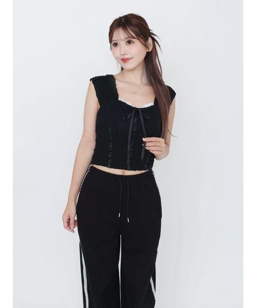 EATME（イートミー）の「バレエリボンノースリーブ（Tシャツ/カットソー・レディース・ピンク/グレー/アイボリー/ブラック・FREE）」の14枚目の写真