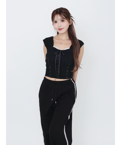 EATME（イートミー）の「バレエリボンノースリーブ（Tシャツ/カットソー・レディース・ピンク/グレー/アイボリー/ブラック・FREE）」の13枚目の写真