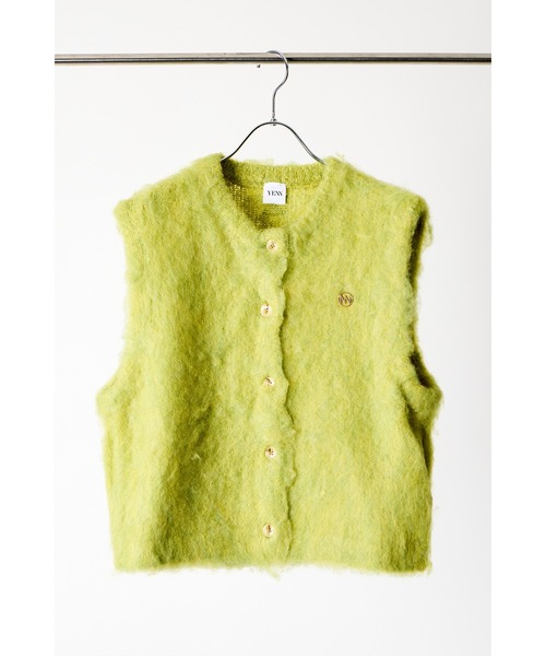 YENN（イエン）の「【 YENN / イエン 】FLUFFY VEST / フラッフィーベスト（ニット/セーター・レディース・グレー/カーキ/ライトグリーン・FREE）」の3枚目の写真