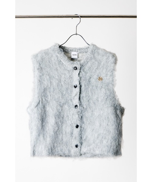 YENN（イエン）の「【 YENN / イエン 】FLUFFY VEST / フラッフィーベスト（ニット/セーター・レディース・グレー/カーキ/ライトグリーン・FREE）」の8枚目の写真