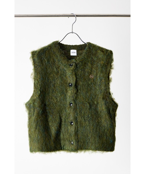 YENN（イエン）の「【 YENN / イエン 】FLUFFY VEST / フラッフィーベスト（ニット/セーター・レディース・グレー/カーキ/ライトグリーン・FREE）」の6枚目の写真