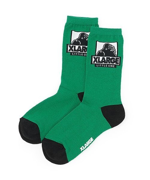 XLARGE KIDS（エクストララージキッズ）の「OGクルーソックス（ソックス/靴下・キッズ・ブラック/ホワイト/グリーン/パープル・15-17cm/17-19cm/13-15cm/19-21cm）」の3枚目の写真
