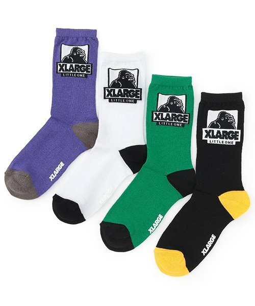 XLARGE KIDS（エクストララージキッズ）の「OGクルーソックス（ソックス/靴下・キッズ・ブラック/ホワイト/グリーン/パープル・15-17cm/17-19cm/13-15cm/19-21cm）」の9枚目の写真