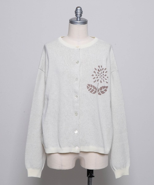 haupia（ハウピア）の「Dahlia'Swan Lake'【ニットカーディガン】（カーディガン/ボレロ・レディース・チャコールグレー/クリーム/ブラック/サックスブルー・MEDIUM）」の14枚目の写真