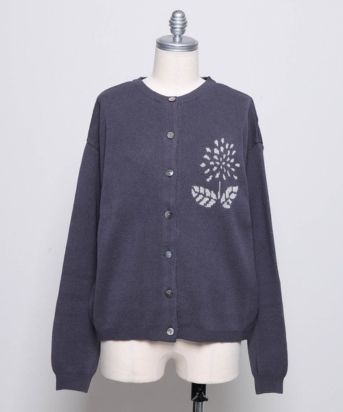 haupia（ハウピア）の「Dahlia'Swan Lake'【ニットカーディガン】（カーディガン/ボレロ・レディース・チャコールグレー/クリーム/ブラック/サックスブルー・MEDIUM）」の15枚目の写真