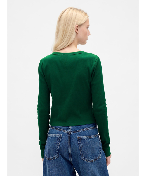 GAP（ギャップ）の「リブ Gapロゴ クロップド クルーネックTシャツ（Tシャツ/カットソー・レディース・ブラック/ホワイト/グリーン/グレー/ブラック系その他・XS/S/M/L/XL/XXS）」の10枚目の写真