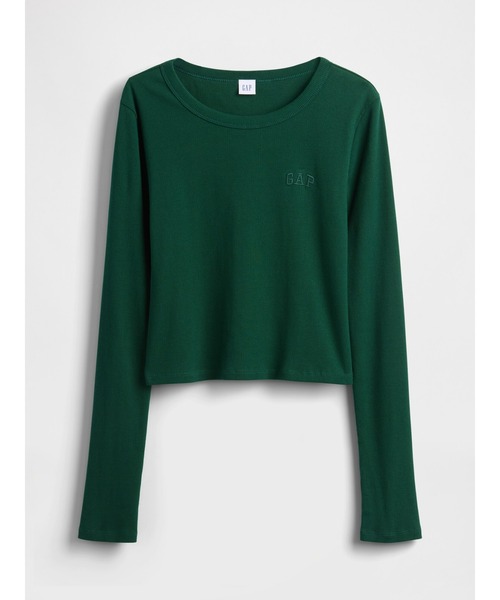 GAP（ギャップ）の「リブ Gapロゴ クロップド クルーネックTシャツ（Tシャツ/カットソー・レディース・ブラック/ホワイト/グリーン/グレー/ブラック系その他・XS/S/M/L/XL/XXS）」の17枚目の写真