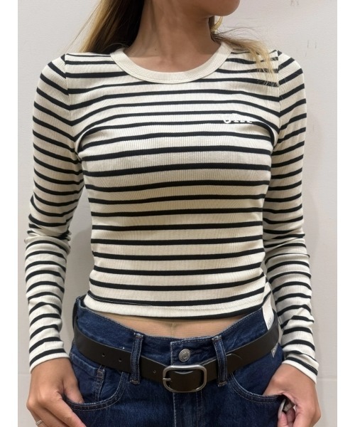 GAP（ギャップ）の「リブ Gapロゴ クロップド クルーネックTシャツ（Tシャツ/カットソー・レディース・ブラック/ホワイト/グリーン/グレー/ブラック系その他・XS/S/M/L/XL/XXS）」の18枚目の写真