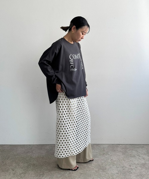LHELBIE(レルビエ)の「ポンチョロゴロンT(Tシャツ/カットソー・レディース・チャコールグレー/オフホワイト/ネイビー・M)」の20枚目の写真