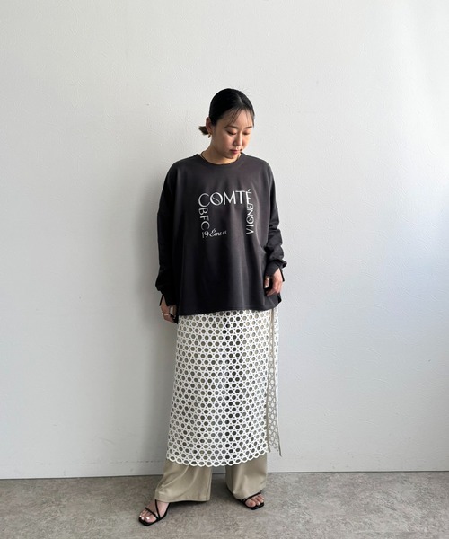 LHELBIE(レルビエ)の「ポンチョロゴロンT(Tシャツ/カットソー・レディース・チャコールグレー/オフホワイト/ネイビー・M)」の21枚目の写真
