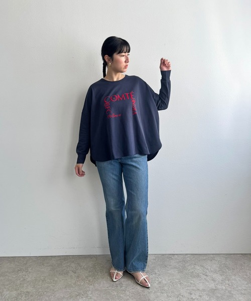 LHELBIE(レルビエ)の「ポンチョロゴロンT(Tシャツ/カットソー・レディース・チャコールグレー/オフホワイト/ネイビー・M)」の5枚目の写真