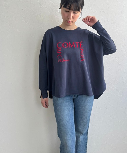 LHELBIE(レルビエ)の「ポンチョロゴロンT(Tシャツ/カットソー・レディース・チャコールグレー/オフホワイト/ネイビー・M)」の6枚目の写真