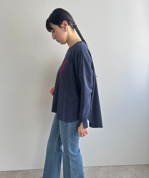 LHELBIE(レルビエ)の「ポンチョロゴロンT(Tシャツ/カットソー・レディース・チャコールグレー/オフホワイト/ネイビー・M)」の7枚目の写真