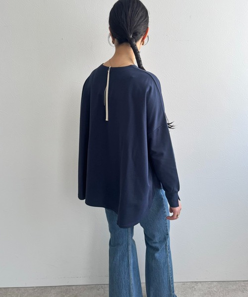 LHELBIE(レルビエ)の「ポンチョロゴロンT(Tシャツ/カットソー・レディース・チャコールグレー/オフホワイト/ネイビー・M)」の8枚目の写真
