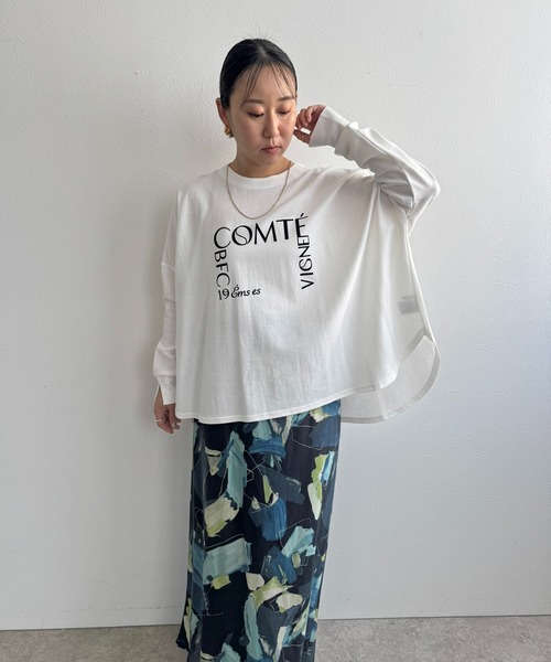 LHELBIE(レルビエ)の「ポンチョロゴロンT(Tシャツ/カットソー・レディース・チャコールグレー/オフホワイト/ネイビー・M)」の15枚目の写真