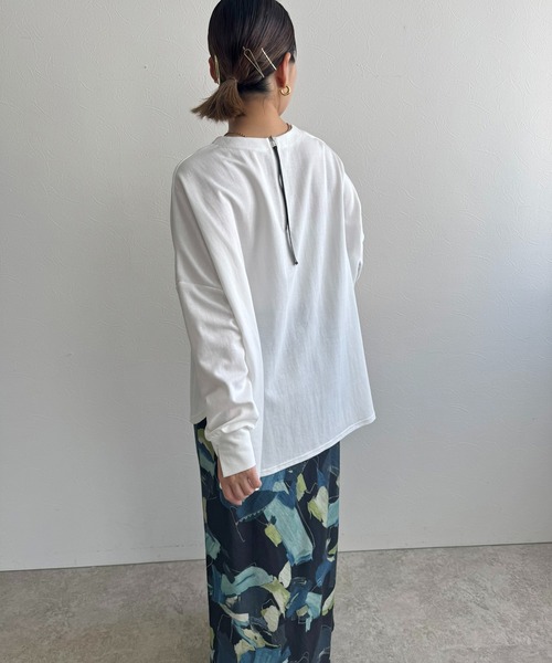 LHELBIE(レルビエ)の「ポンチョロゴロンT(Tシャツ/カットソー・レディース・チャコールグレー/オフホワイト/ネイビー・M)」の16枚目の写真