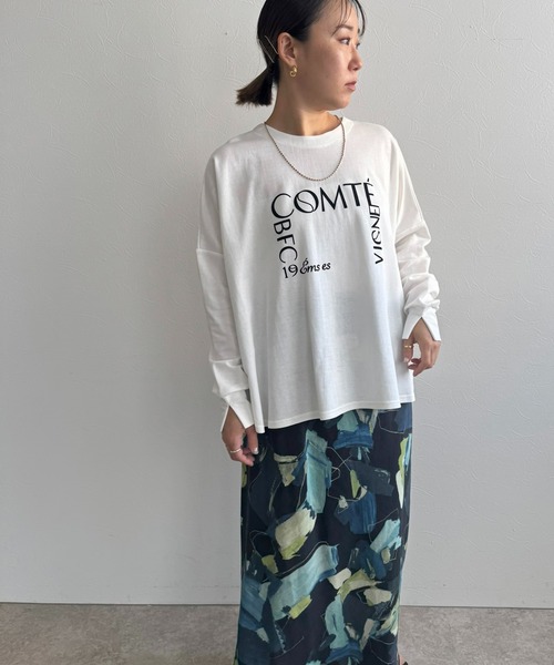 LHELBIE(レルビエ)の「ポンチョロゴロンT(Tシャツ/カットソー・レディース・チャコールグレー/オフホワイト/ネイビー・M)」の17枚目の写真