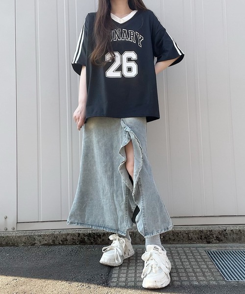 Nana(ナナ)の「フリルスリットマーメイドスカート(スカート・レディース・ブルー・FREE)」の8枚目の写真