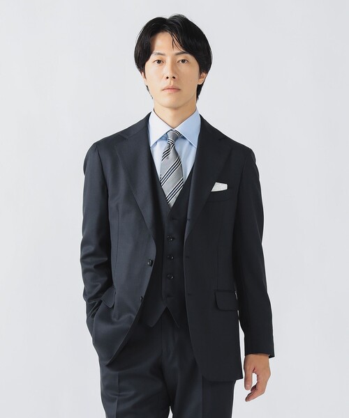 セール】シャークスキン 3ボタン 3ピーススーツ（セットアイテム